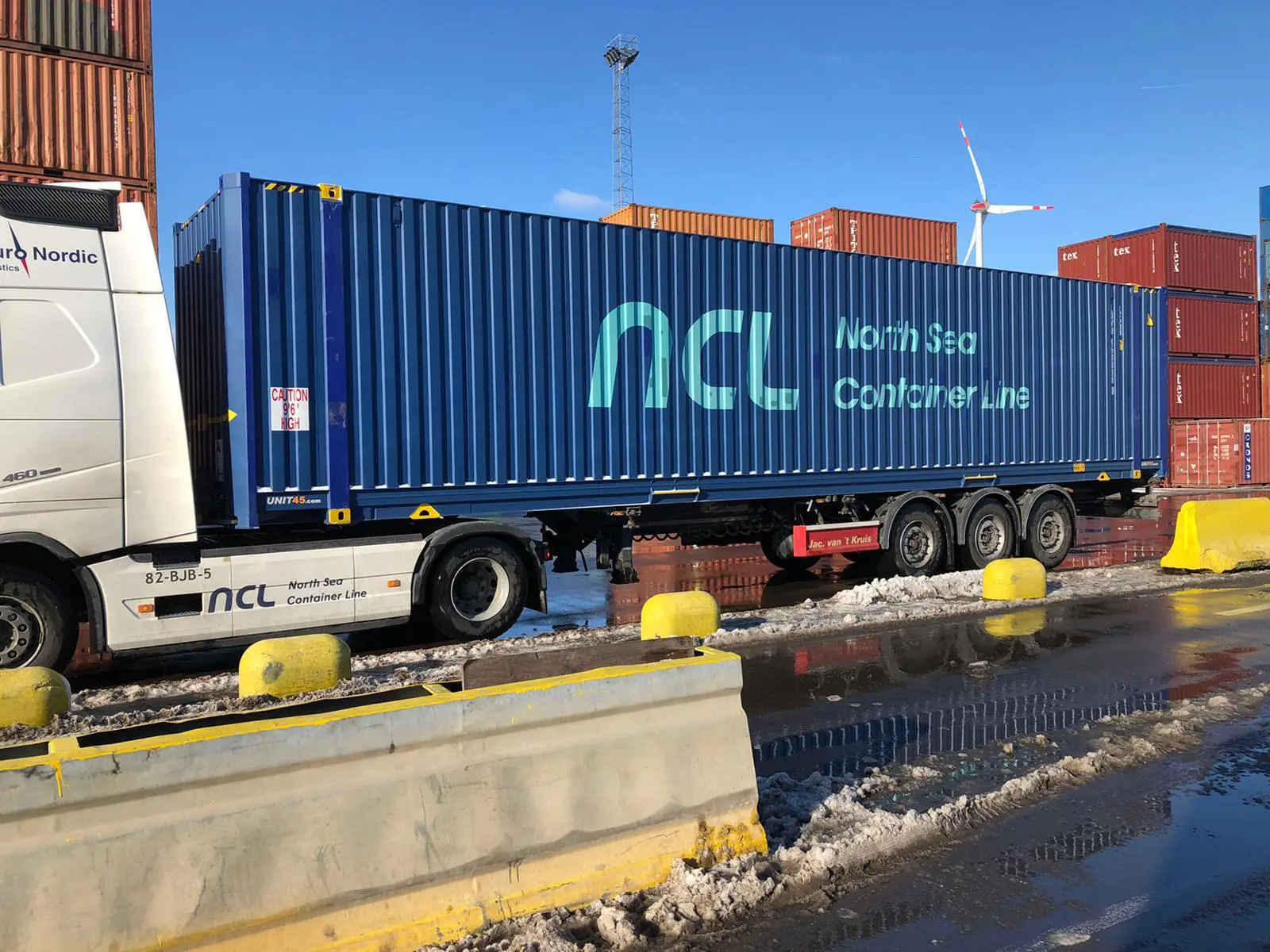 45ft containers, ncl, euro nordic, north sea container line, transport norway